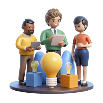 elegant classic Group of Diverse Entrepreneurs Brainstorming Cutout Element high resolution png
