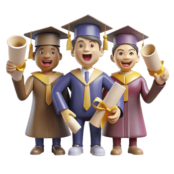 magnificent modern Group of Graduates Celebrating with Diplomas Cutout detailed png