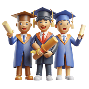 wonderful creative Group of Graduates Celebrating with Diplomas Cutout exclusive png