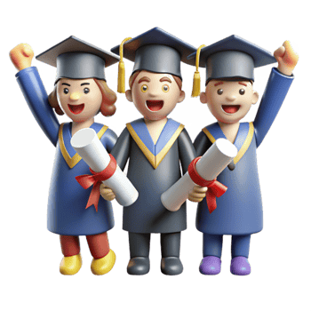wonderful vintage Group of Graduates Celebrating with Diplomas Cutout 4K png