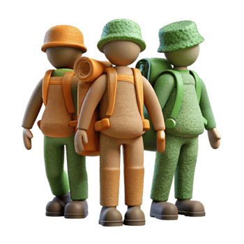 stunning traditional Group of Hikers Silhouette Cutout original png