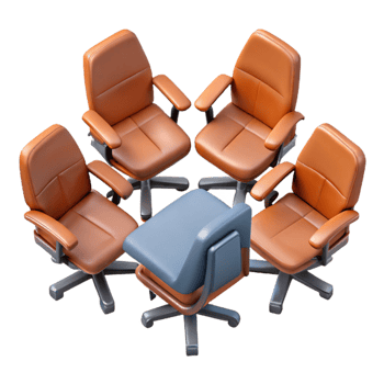 stunning classic Group of Office Chairs Top View Cutout original png