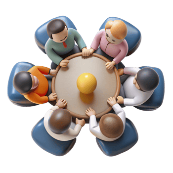 stunning vintage Group of People Brainstorming Silhouette Isolated professional png