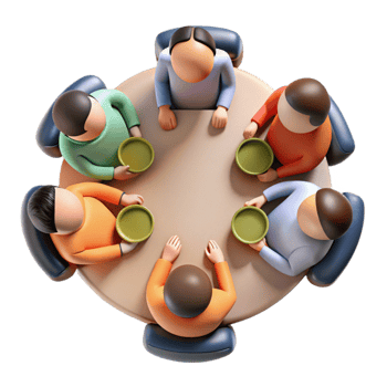 beautiful contemporary Group of People Brainstorming Silhouette Isolated 4K png