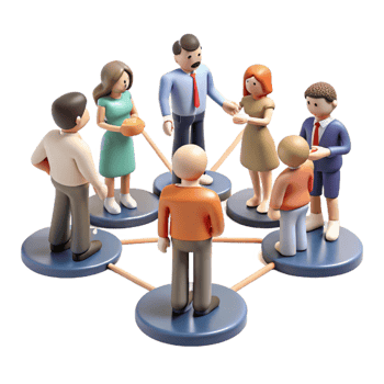 vibrant modern Group of People Networking Silhouette Isolated exclusive png
