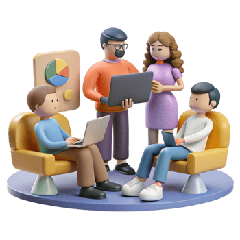 vibrant artistic Group of People Participating in Online Workshop Cutout genuine png