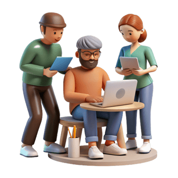 magnificent minimalist Group of People Studying Together Transparent Background high resolution png