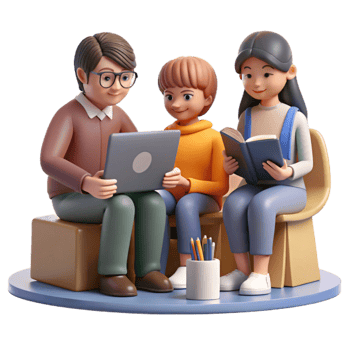 dramatic traditional Group of Students Studying Together in Library Isolated high resolution png