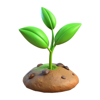 vibrant minimalist Growing Plant Green Shoots Cutout Isolated professional png