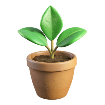 serene minimalist Growing Plant in Pot Green Shoots Isolated Element exclusive png