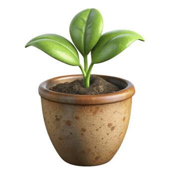 wonderful creative Growing Plant in Pot Green Shoots Isolated Element genuine png
