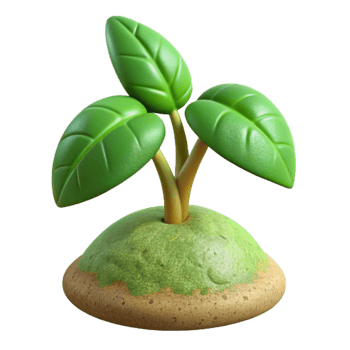 impressive traditional Growing Plant with Green Leaves Isolated 4K png