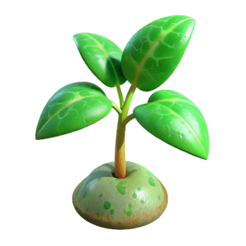 impressive contemporary Growing Plant with Green Leaves Isolated exclusive png