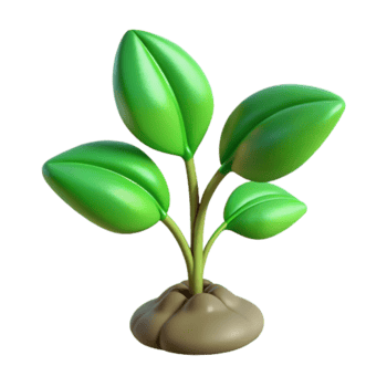 dramatic traditional Growing Plant with Green Leaves Isolated high resolution png