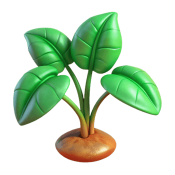 magnificent contemporary Growing Plant with Green Leaves Isolated detailed png