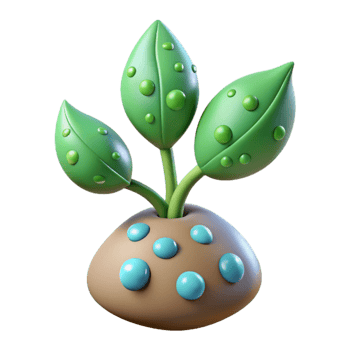 impressive vintage Growing Plant with Water Droplets Cutout original png