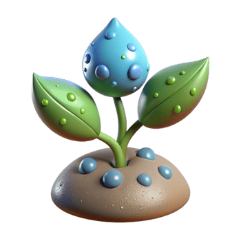 stunning contemporary Growing Plant with Water Droplets Cutout authentic png