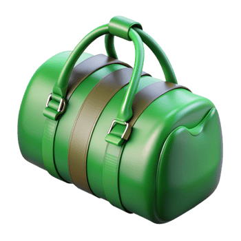 serene rustic Gym Bag Duffel Green Cutout Transparent Background 4K png