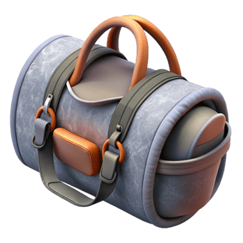 impressive traditional Gym Bag Grey Open Isolated high resolution png