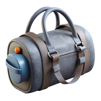 stunning contemporary Gym Bag Grey Open Isolated original png