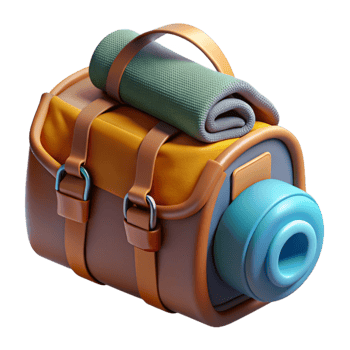dramatic classic Gym Bag Open with Towel Transparent Background detailed png
