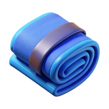 serene artistic Gym Towel Folded Blue Transparent Background professional png