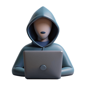 elegant rustic Hacker Silhouette in Front of Computer Isolated Element genuine png