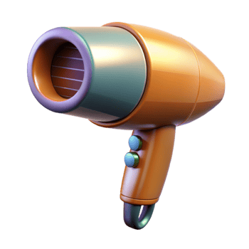 beautiful minimalist Hair Dryer Hot Air Setting Transparent Background Cutout authentic png