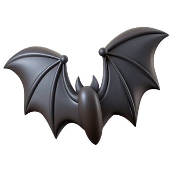extraordinary vintage Halloween Bat Wings Spread Open Black Isolated high resolution png