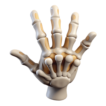 vibrant artistic Halloween Skeleton Hand Reaching Out Bone White Isolated exclusive png
