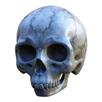 dramatic minimalist Halloween Skull Silhouette Cutout Transparent Background premium png
