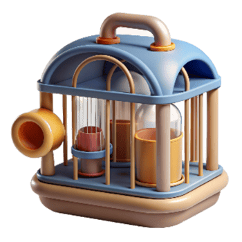 serene abstract Hamster Cage with Tubes Cutout Isolated 4K png