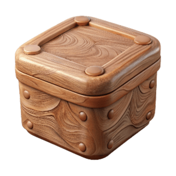 impressive classic Hand Carved Wooden Box with Lid Transparent detailed png