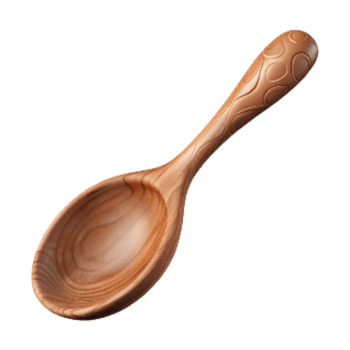 vibrant contemporary Hand Carved Wooden Spoon Smooth Finish Isolated original png