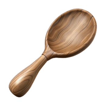 impressive traditional Hand Carved Wooden Spoon Smooth Finish Isolated professional png