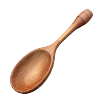 serene abstract Hand Carved Wooden Spoon Smooth Finish Isolated 4K png
