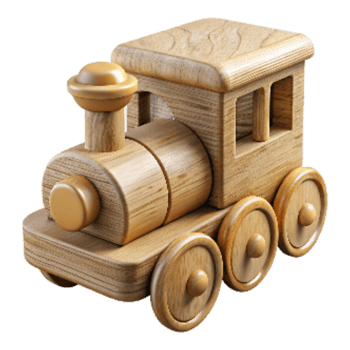magnificent artistic Hand Carved Wooden Toy Train Transparent genuine png