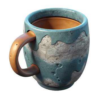 magnificent contemporary Handcrafted Ceramic Mug with Handle Cutout authentic png