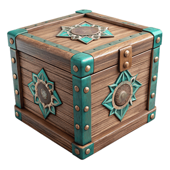 serene classic Handcrafted Wooden Box with Inlay Design Isolated high quality png