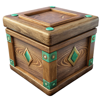 dramatic vintage Handcrafted Wooden Box with Inlay Design Isolated authentic png