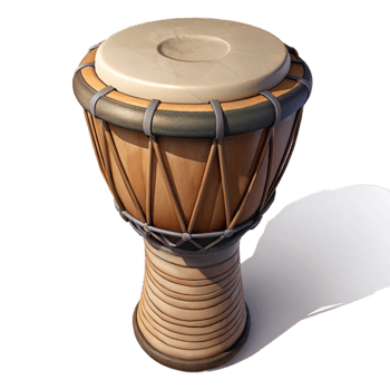 beautiful abstract Hand Drawn African Djembe Drum Cutout with Shadow original png