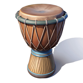 vibrant creative Hand Drawn African Djembe Drum Cutout with Shadow original png