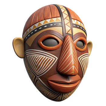 magnificent modern Hand Drawn African Mask Tribal Design Transparent Background genuine png