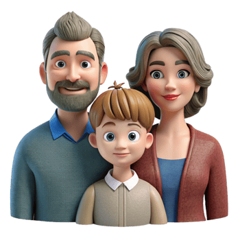 elegant creative Hand Drawn Family Portrait Cutout high resolution png