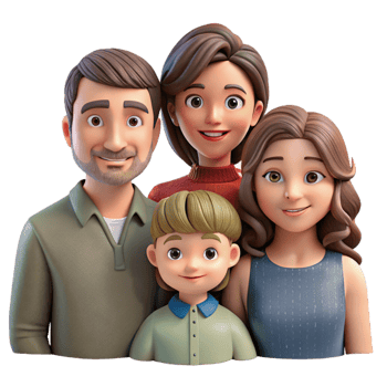elegant modern Hand Drawn Family Portrait Cutout original png