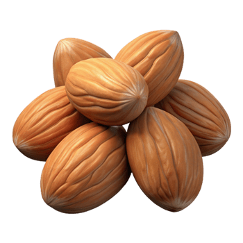 extraordinary minimalist Handful of Almonds Isolated 4K png