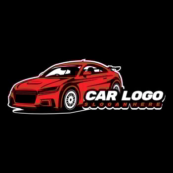 red car logo design concept art vector