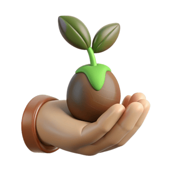 serene rustic Hand Holding a Seed Growth Potential Concept Brown Seed Isolated premium png