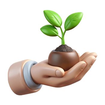 elegant classic Hand Holding a Seedling Transparent Background detailed png
