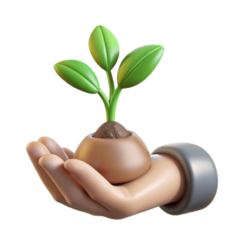 elegant vintage Hand Holding a Small Plant with Gentle Sunlight Transparent Background original png